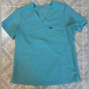 Figs Scrub Top in Fresh Aqua